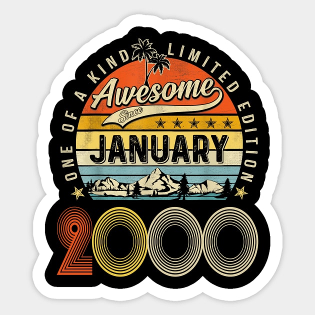 Awesome Since January 2000 Vintage 23rd Birthday Sticker by Ripke Jesus